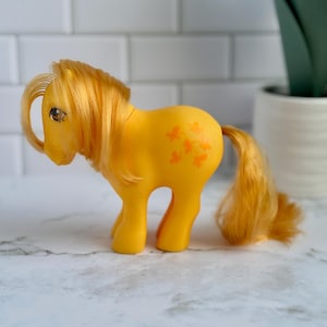 1982 Vintage My Little Pony G1 “Butterscotch” | Hasbro MLP Toy | Retro Pony | 80s Collectible Horse - Yellow Butterfly Cutie Mark