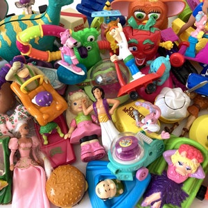 Vintage 80s 90s Kids Meal Toy Surprise Grab Bag | Happy Meal Style Retro Toys | Lot of 5 Random Fast Food Toys | McDonald&#39;s Burger King