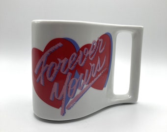 Vintage Forever Yours Valentine's Day Coffee Mug Heart Shaped - 1980s - Vintage Avon - Vintage Gift for Boyfriend Girlfriend Husband Wife