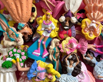 Vintage Mcdonalds Barbie Doll Figure Set of 6 / Plastic PVC