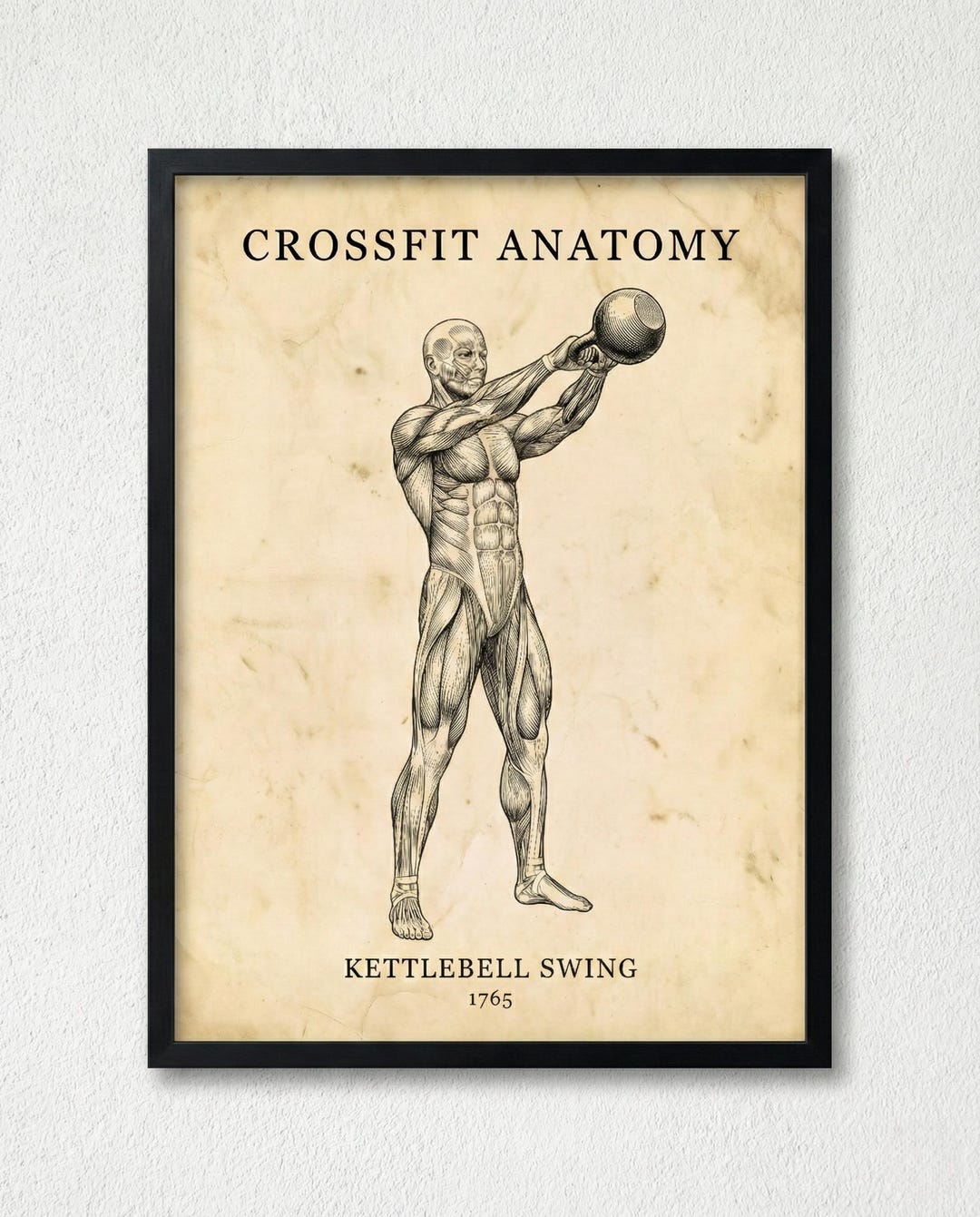 CROSSFIT - Kettlebell Swing | Digital Download | Vintage Anatomy Gym ...