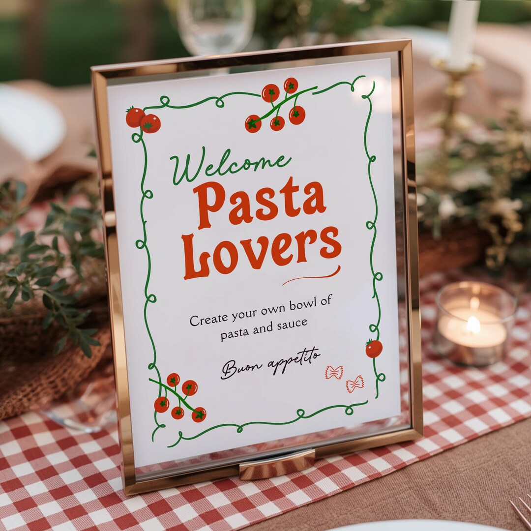 Italian Party Signage Bundle, Editable Pasta Bar & Pizza Station Signs ...