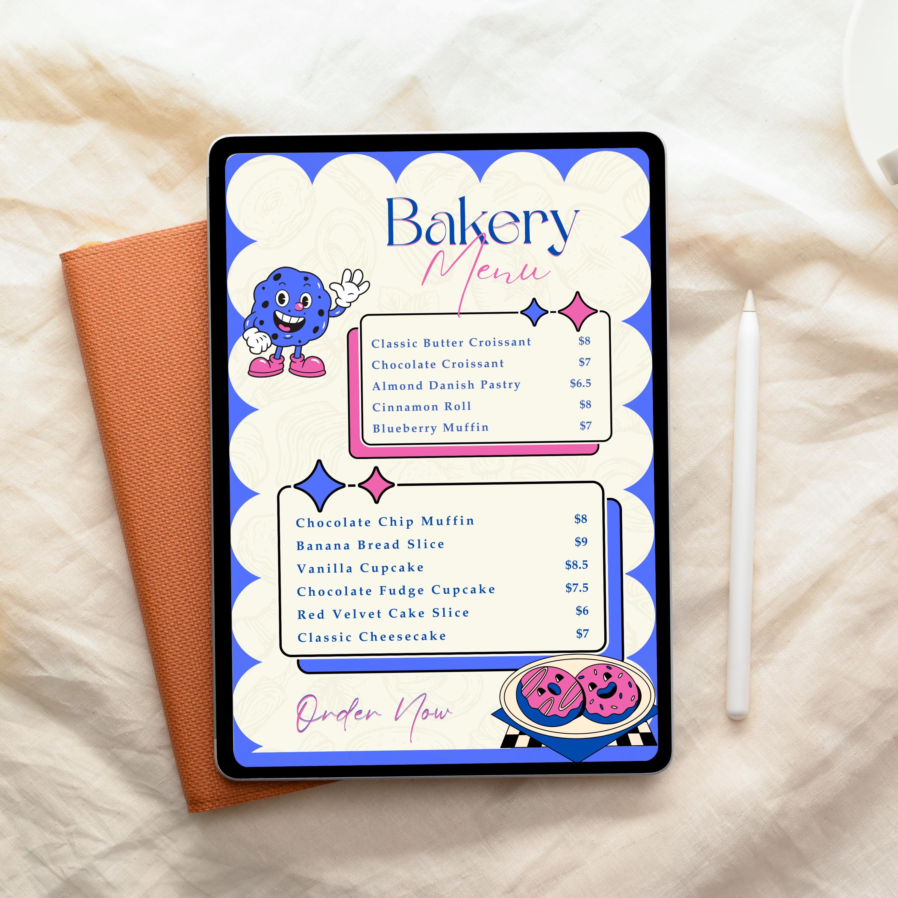 Bakery Menu Template | Bakery Price List (canva Editable) - Etsy