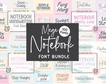 MEGA Handwriting Font Bundle, Decorative Fonts, Font Bundle for Cricut, goodnotes fonts, Calligraphy fonts, big font bundle, cute font