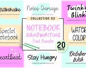 Handwriting Fonts Bundle: Calligraphy, handwriting fonts, font bundle, Cursive, Procreate fonts, Cute Fonts, Cricut Font, Goodnotes fonts