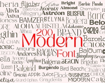 New 200 Fonts 2026 Edition Ultimate OTF Font Bundle, Huge Font Bundle, Cricut Font Bundle, GoodNotes Fonts, Cursive Fonts, Brush Fonts