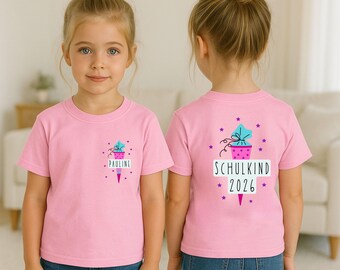 Schulkind 2026 T-Shirt, Personalisierbar, Shirt mit Name & Jahreszahl, Schulkind 2026, Geschenkidee Schulkind, Einschulung Geschenk