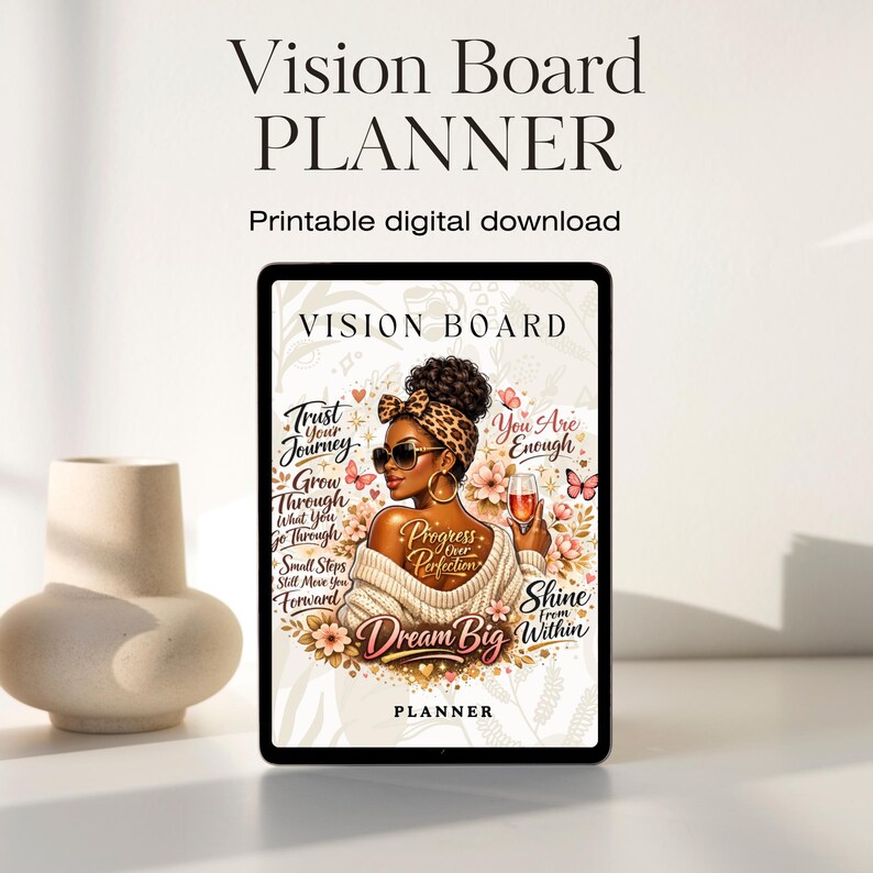Vision Binder Editable Vision Board Planner Bundle, Goal Setting Workbook (digital ...