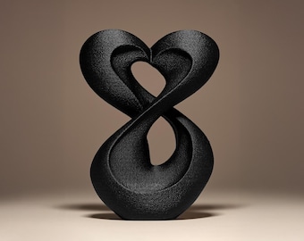 Estatua Corazón Infinito – Escultura abstracta moderna impresa en 3D – Decoración romántica minimalista – Idea de regalo para parejas