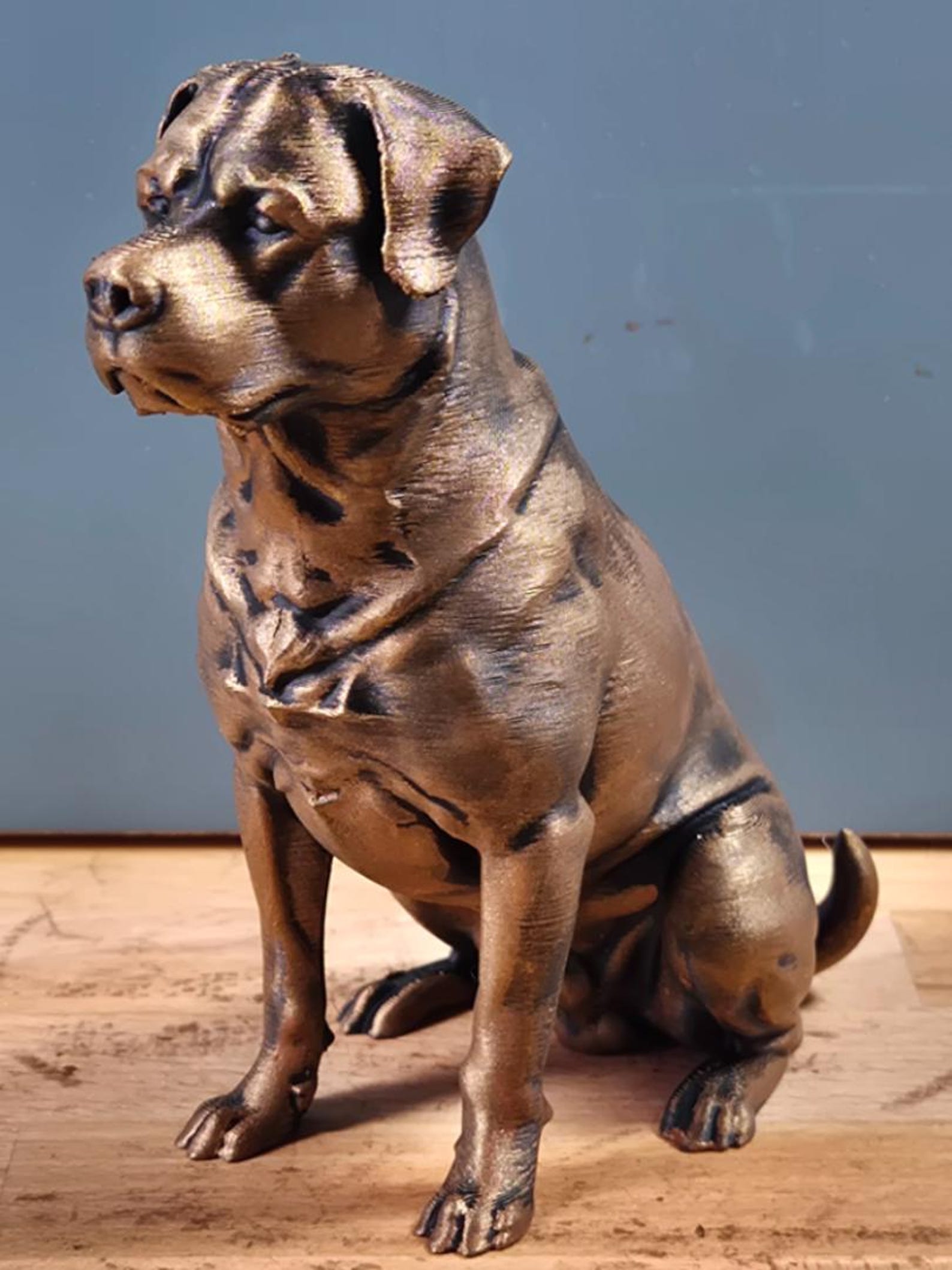 Bronze Rottweiler Statue – Modern 3D Printed Dog Sculpture | Elegant ...