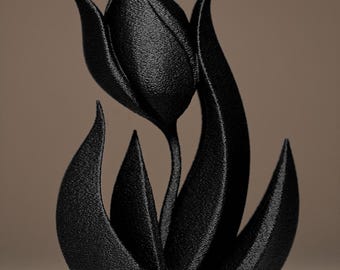 Tulipán moderno – Escultura floral minimalista impresa en 3D – Decoración elegante para la sala de estar – Idea de regalo para mujeres