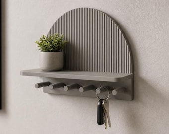 Llavero de pared con estante – Organizador de entrada con diseño de arco moderno – Llavero y decoración minimalista