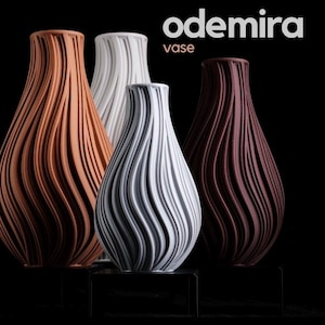 Jarrón moderno con diseño ondulado – Decoración minimalista para interiores – Jarrón impreso en 3D – Objeto decorativo elegante – Idea de regalo