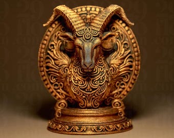 Capricornio Zodiaco 3D – Estatua astrológica decorativa – Figura de cabra impresa en 3D – Regalo del signo zodiacal – Decoración del hogar