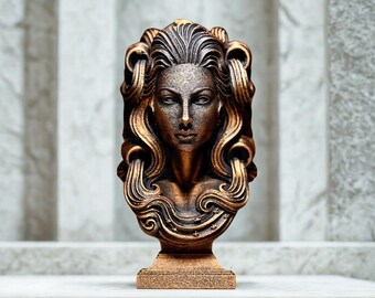 Aquarius Zodiac Sculpture – Astrology Decor – Aquarius Statue – Spiritual Home Decor – 3D Printed Bronze Effect – Unique Gift