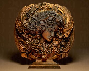 Virgo astrológico – Estatua del signo zodiacal Virgo impresa en 3D – Decoración elegante con efecto bronce – Regalo astrológico