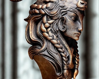 Escultura del zodíaco Capricornio – Decoración astrológica – Estatua de Capricornio – Decoración espiritual para el hogar – Impresión 3D con efecto bronce – Regalo único