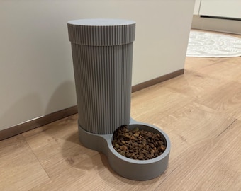Dispensador automático de comida para perros y gatos – Cuenco con diseño moderno impreso en 3D