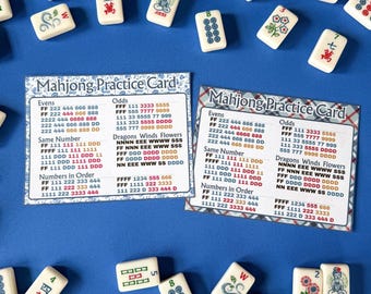 Tarjeta de práctica de Mahjong para principiantes • Dos estilos incluidos