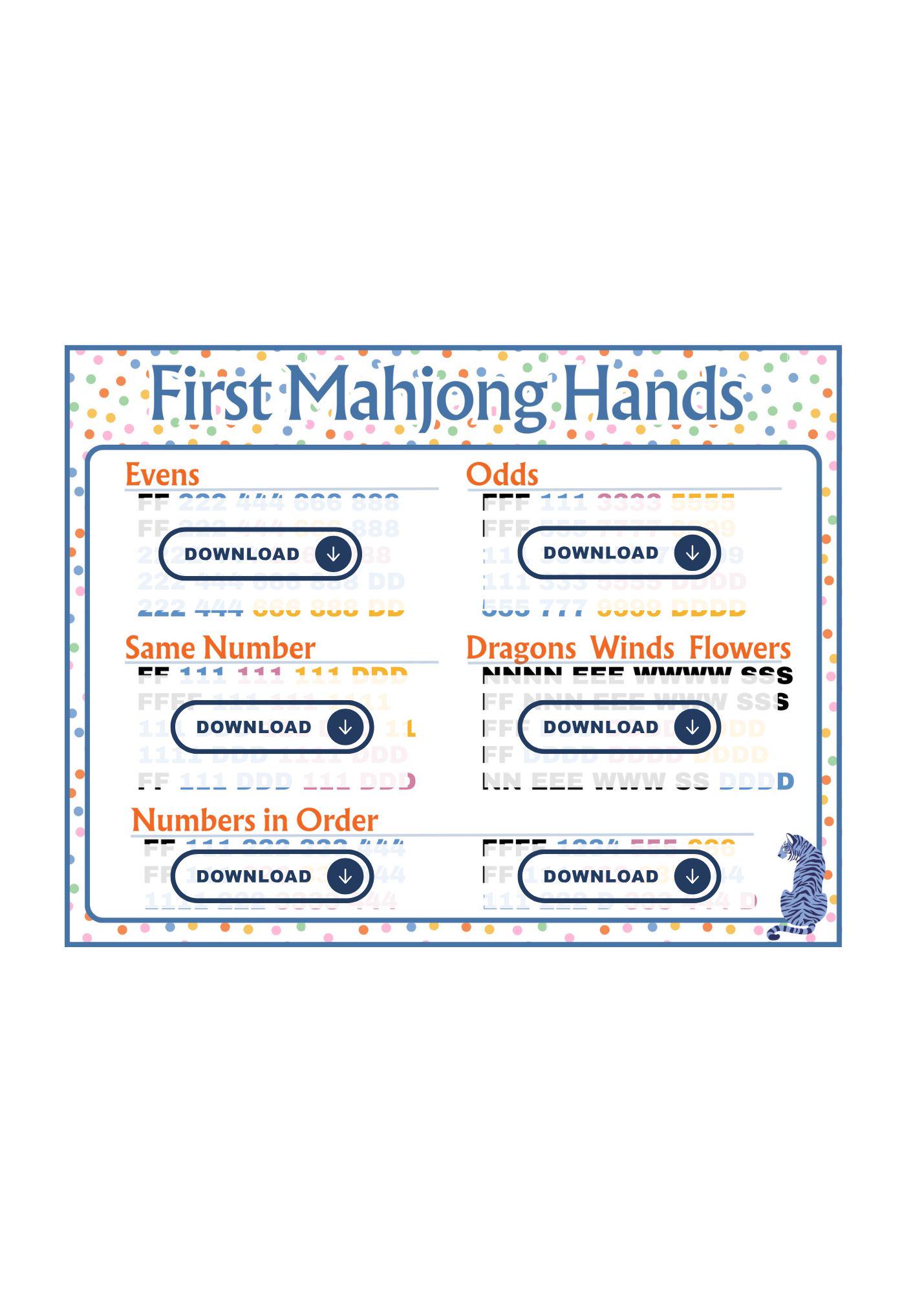 First Mahjong Hands • Kids Mahjong Card - Etsy