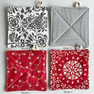 Agarradera de algodón, salvamanteles multicolor, decoración rústica de cocina estilo granja - Regalo ecológico para inauguración de casa