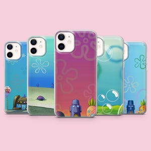 Bikini Bottom phone Case spongebob Cover for iPhone 17, 16Pro, 15, 14, 13, Samsung S26, S25, S24, S23, A16, A56, A55, Pixel 10Pro pink