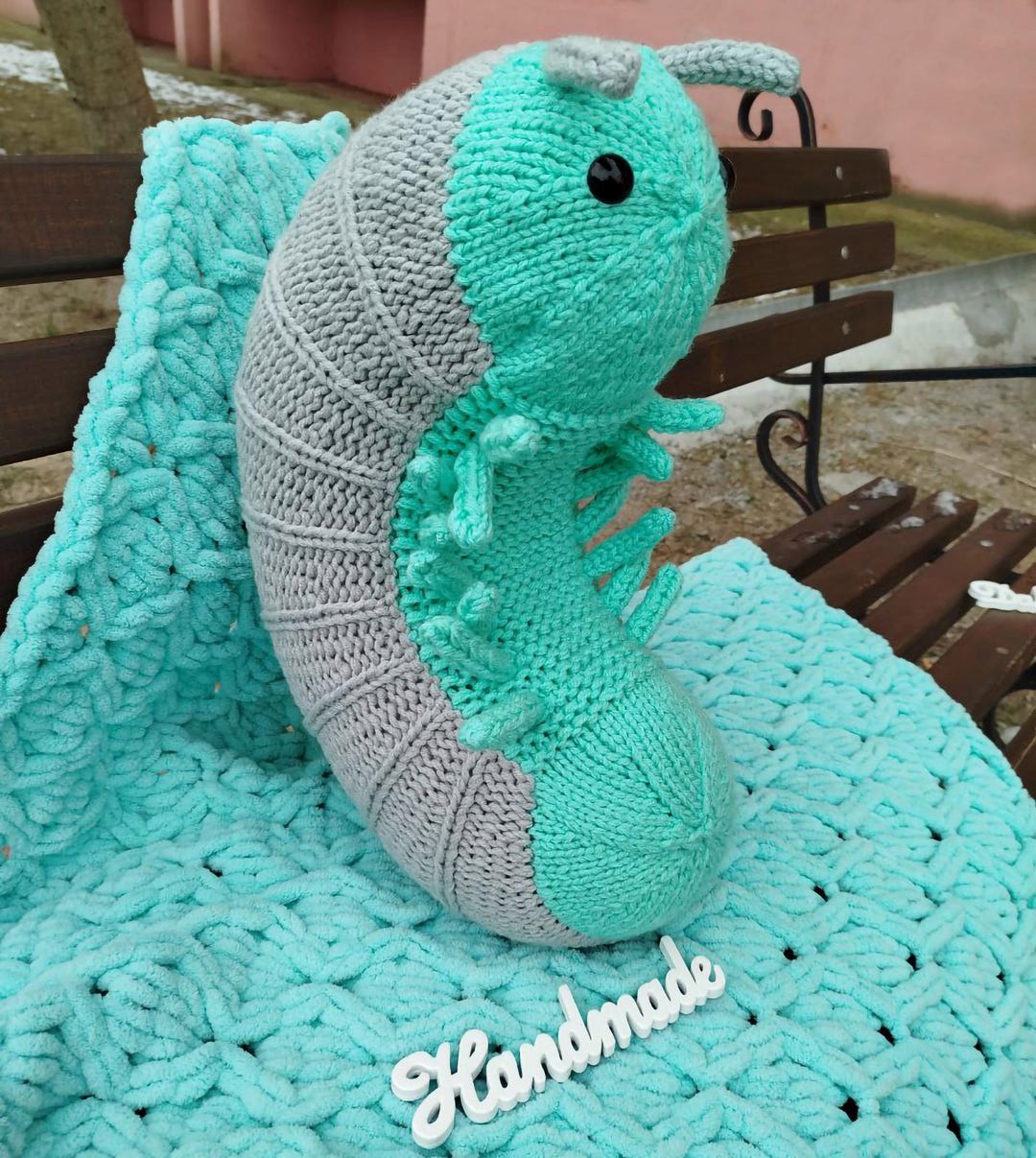 Long Roly Poly Crochet Roly Poly Body Pillow – Long Isopod Plush Accent Decor - Etsy