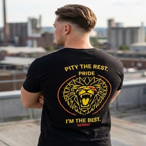 T-shirt Lion Strength, fierté et discipline, style streetwear de gym