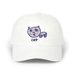 Original Cat Illustration Embroidered Cap