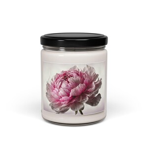 Peony Blossom Decorated Soy Candle
