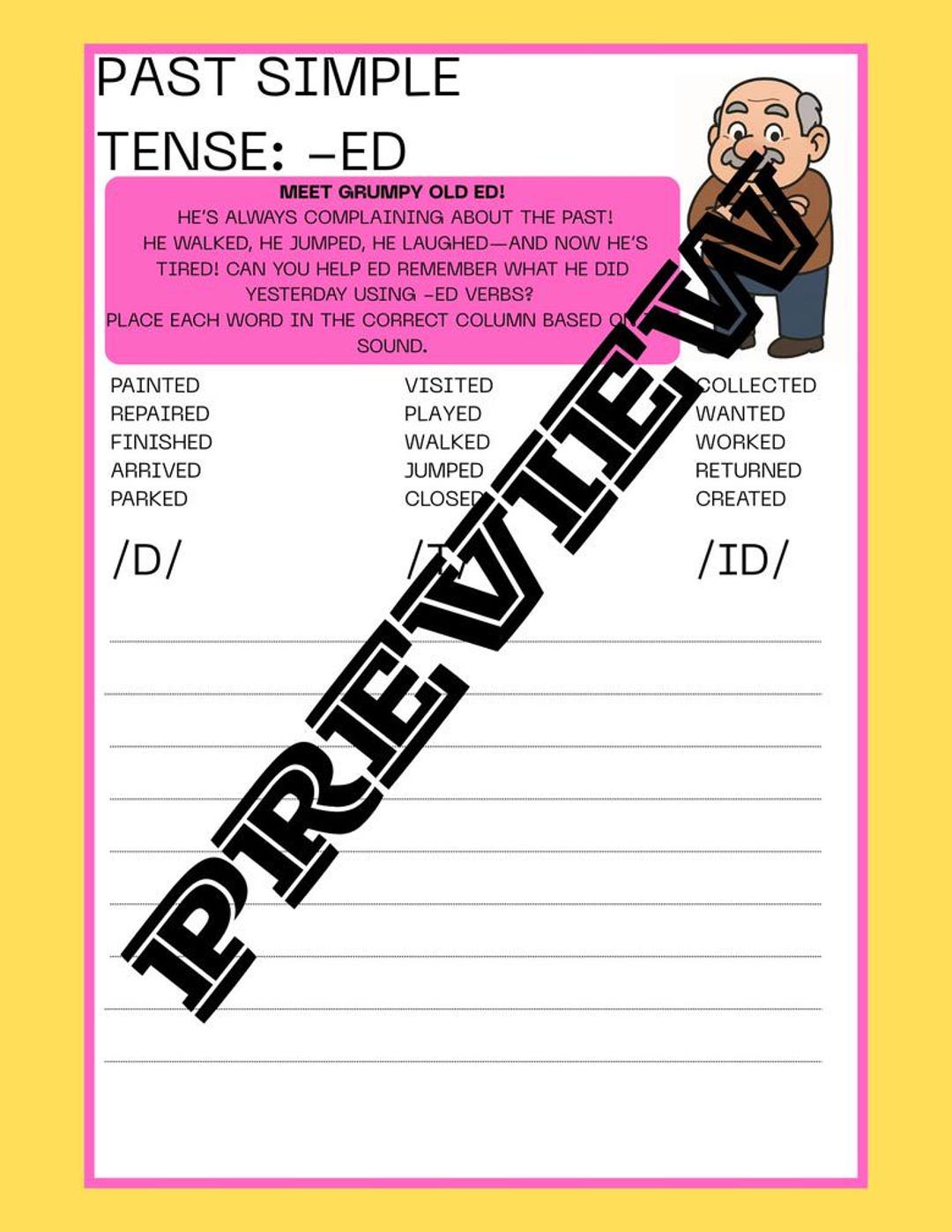 Past Tense Reading, Lesson Plan, and Pronunciation Bundle for ESL or ...