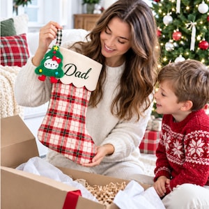 Personalized Christmas Stocking: With Name Embroidery, Bow, Ruffle Cuff, and Lace Options