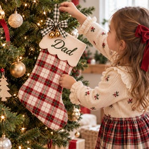 Personalized Christmas Stocking: With Name Embroidery, Bow, Ruffle Cuff, and Lace Options