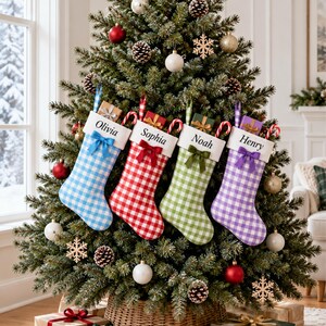 Personalized Christmas Stocking: With Name Embroidery, Bow, Ruffle Cuff, and Lace Options