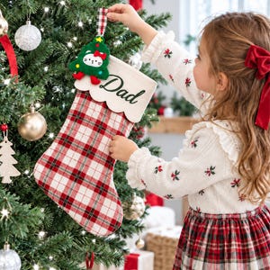 Personalized Christmas Stocking: With Name Embroidery, Bow, Ruffle Cuff, and Lace Options