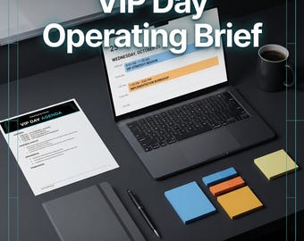 Paquete de bienvenida del día VIP de Coaching / Resumen operativo, agenda (plantilla PDF)