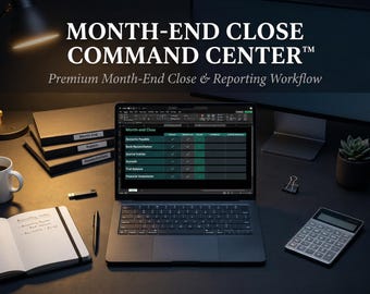 Centro de control para el cierre de mes / Flujo de trabajo de Excel y Google Sheets (descarga digital)