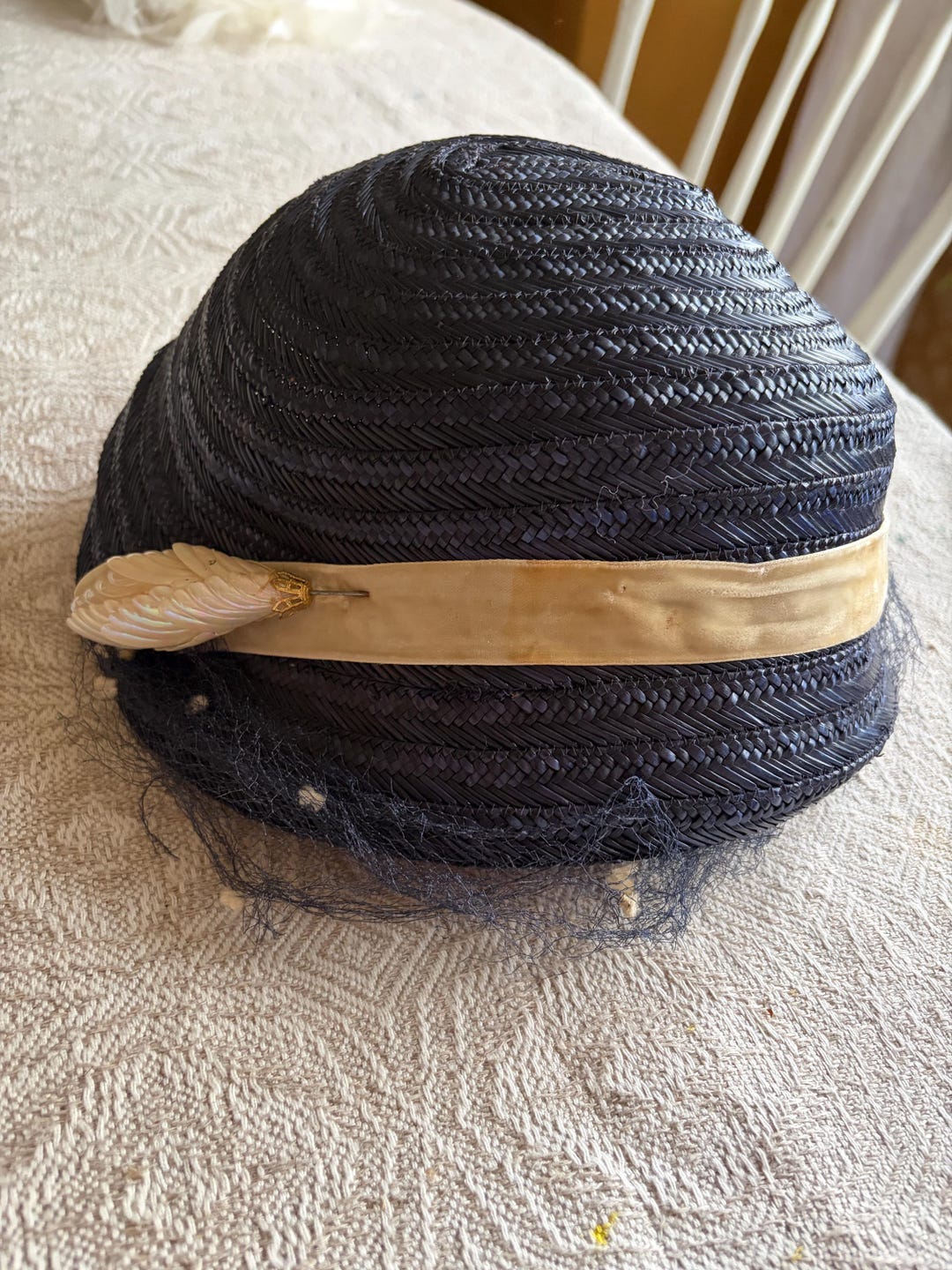 vintage-1950s-navy-straw-pillbox-hat-wiener-mode-austrian-hat-with