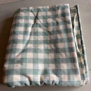 Vintage Grönt Gingham Bomullstyg – 145 × 300 cm – Farmhouse Sewing Fabric Cottagecore Textile