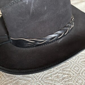 Handmade Leather Cowboy Hat – Birgils Modeateljé Kristianstad Sweden, Bogle Outback Hat, Western Leather Hat M/L (56–57 cm) image 5