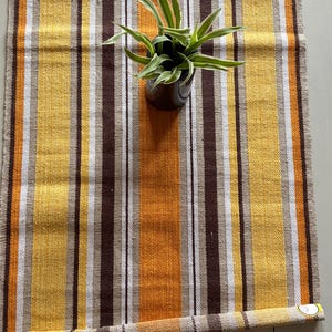 Vintage svensk handvävd bordslöpare – Arbrå Hemslöjd Vallsta, Skandinavisk randig textil, Swedish Folk Craft Bordslöpare