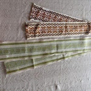 Vintage Swedish Table Runners Set – Handwoven Linen Strips 70s Scandinavian Textile Decor