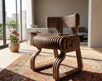 Diseño de sillas paramétricas, carpintería CNC, dibujo 2D y archivos de datos de modelos de impresión 3D