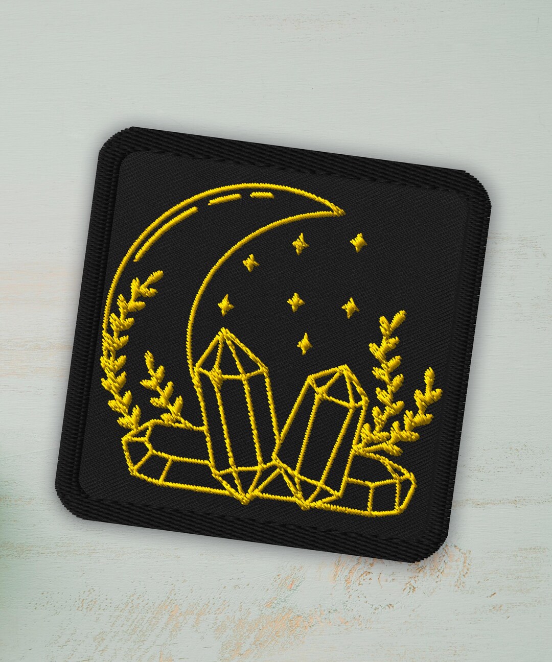 Esoteric Patch Witchy Crystals Moon Embroidered Patch, Celestial Witch Accessory Iron ...