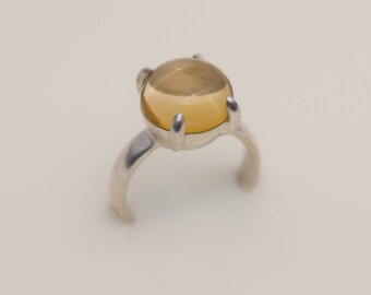Size 6 Citrine Statement Ring in Silver