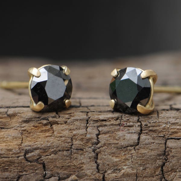 Mens Black Diamond Earrings Etsy