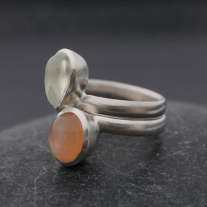 Moonstone Stacking Ring, Silver Stacking Rings, Gift For Her image 3