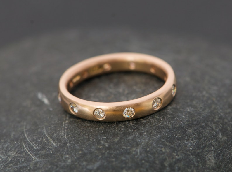 18k Gold Moissanite Eternity Band Moissanite Wedding Ring Etsy