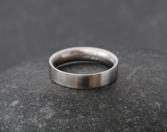 Fede nuziale in platino da uomo da 5 mm, fede nuziale per lui