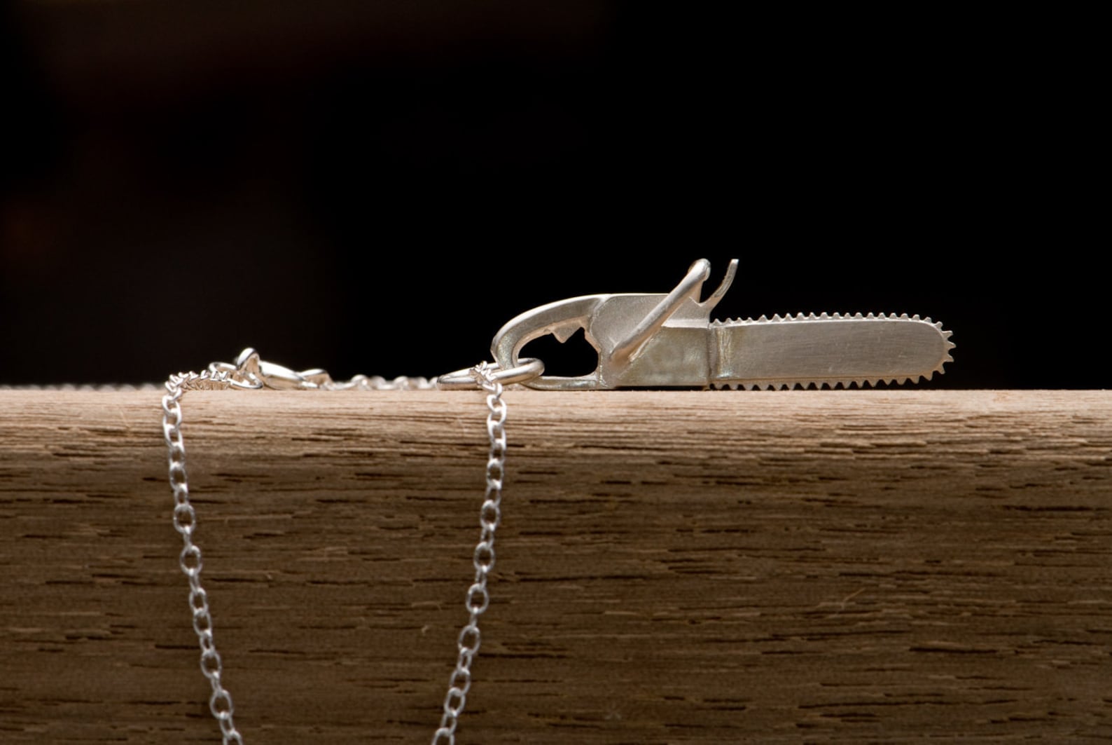 Silver Chainsaw Necklace Silver Pendant Necklace With Etsy